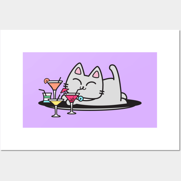 Martini Cat Wall Art by plattercats